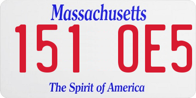 MA license plate 151OE5