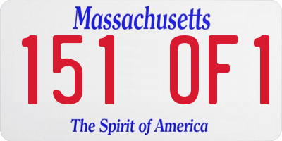 MA license plate 151OF1