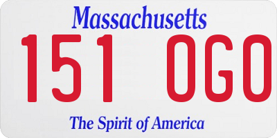 MA license plate 151OG0