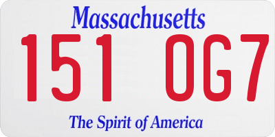 MA license plate 151OG7