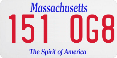 MA license plate 151OG8