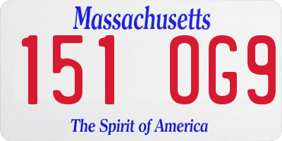 MA license plate 151OG9