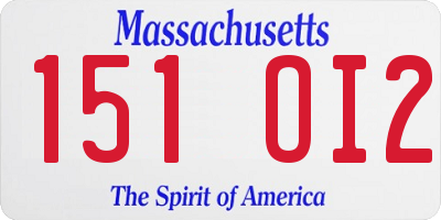 MA license plate 151OI2