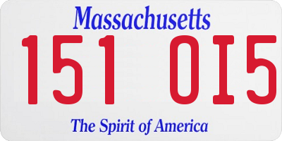 MA license plate 151OI5
