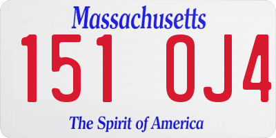 MA license plate 151OJ4