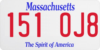 MA license plate 151OJ8