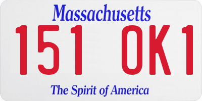 MA license plate 151OK1