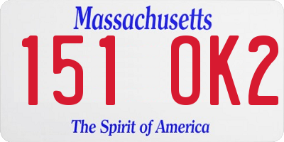 MA license plate 151OK2