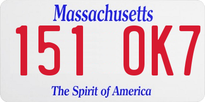 MA license plate 151OK7