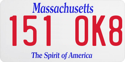 MA license plate 151OK8
