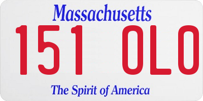 MA license plate 151OL0