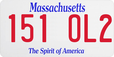 MA license plate 151OL2