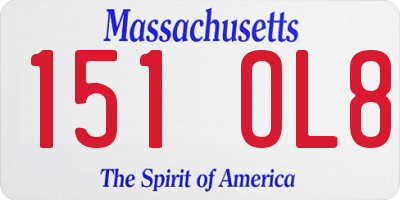 MA license plate 151OL8