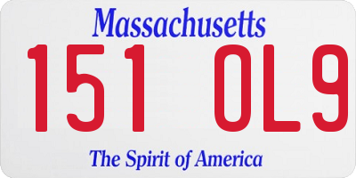 MA license plate 151OL9