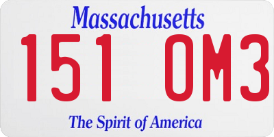 MA license plate 151OM3