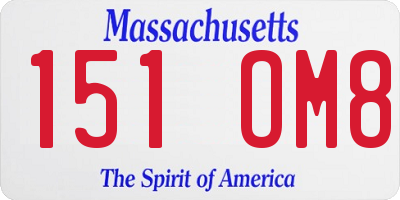 MA license plate 151OM8