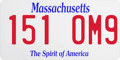MA license plate 151OM9