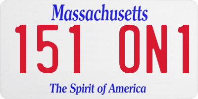 MA license plate 151ON1