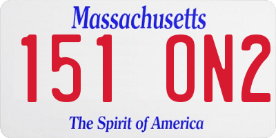 MA license plate 151ON2