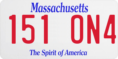 MA license plate 151ON4