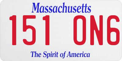 MA license plate 151ON6