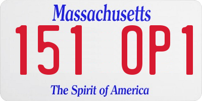 MA license plate 151OP1