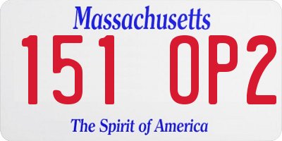 MA license plate 151OP2
