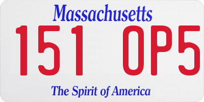 MA license plate 151OP5