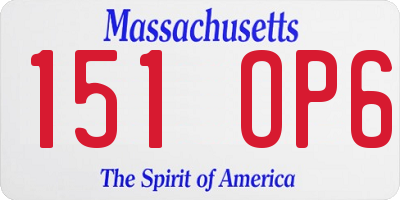 MA license plate 151OP6