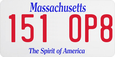 MA license plate 151OP8