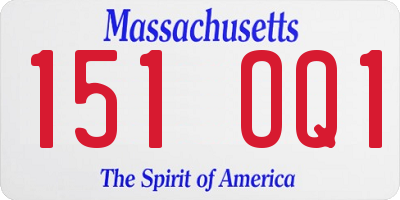 MA license plate 151OQ1