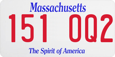 MA license plate 151OQ2