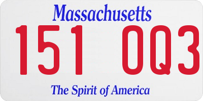 MA license plate 151OQ3