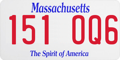 MA license plate 151OQ6
