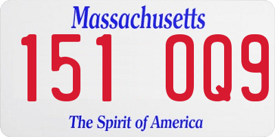 MA license plate 151OQ9
