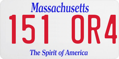 MA license plate 151OR4