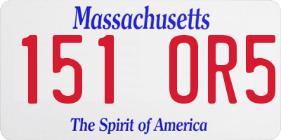 MA license plate 151OR5
