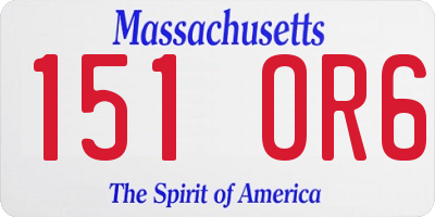 MA license plate 151OR6