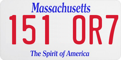 MA license plate 151OR7