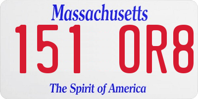 MA license plate 151OR8