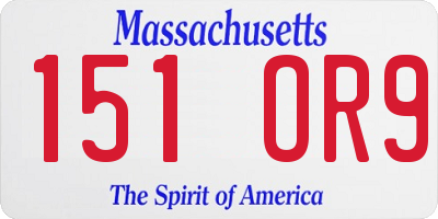 MA license plate 151OR9