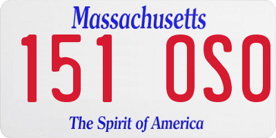 MA license plate 151OS0