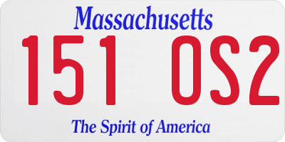 MA license plate 151OS2