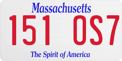 MA license plate 151OS7