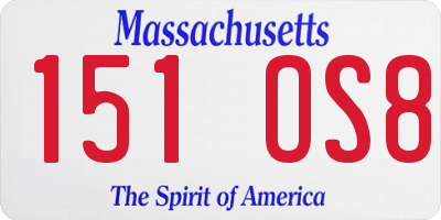 MA license plate 151OS8
