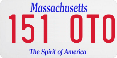 MA license plate 151OT0