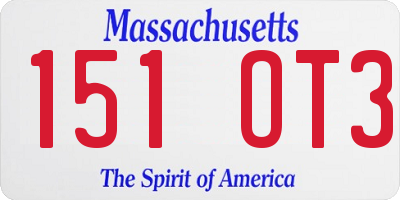 MA license plate 151OT3