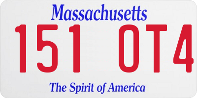 MA license plate 151OT4