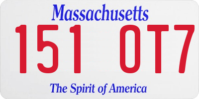 MA license plate 151OT7