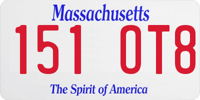 MA license plate 151OT8